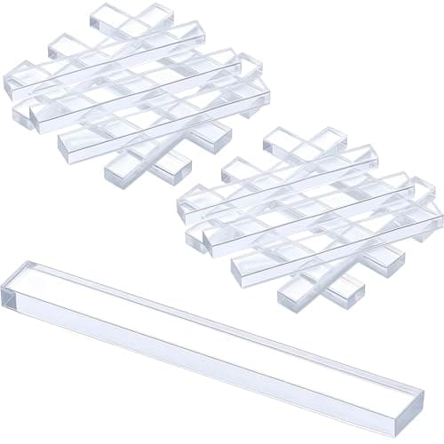 Image of Innconee 8 Pcs 5/32" X 1/4" X 2" Clear Setting Blocks for Glass Clear Plastic Setting Blocks for Mirrors Bathroom Shower Bulk Mounting Room Kitchen Window Spacer Set Construction Shim