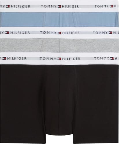 Image of Tommy Hilfiger Men's 3P Trunk UM0UM03889 Trunk, MULTI (Brisk Blue/Black/Ice Hthr), S