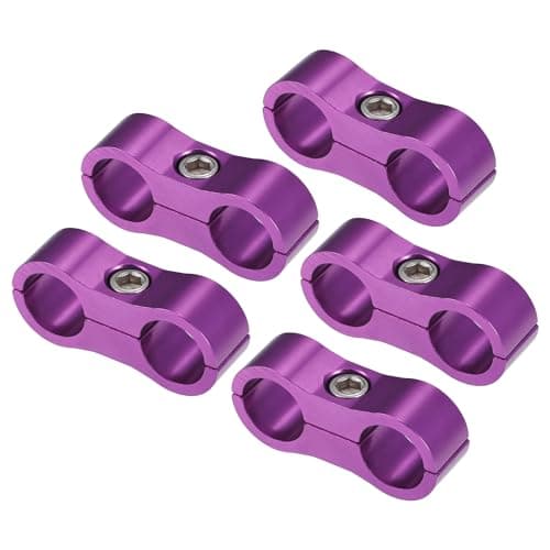 Image of X AUTOHAUX 5 Pcs AN6 Hose Separator Clamps for Oil Fuel Hose Replacement Purple