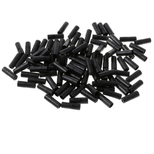 Image of Lagomloot 100 Pcs Brake Cable End Caps, 5mm Plastic Ferrules for Bike Brake Housing, Black Ends for Mountain Road Bikes