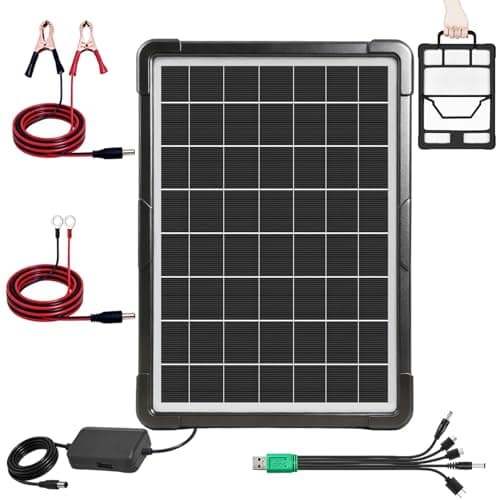 Image of 20W Hybrid Solar Panel Charger for Camping & Emergency, 12V Battery Trickle Maintainer & USB Multi-Device Charger for Car, Boat, RV, Phone, Tablet, Camera & Emergency Power (No Built-in Battery)