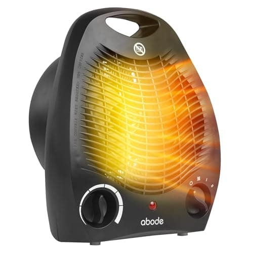 Image of Abode Electric Fan Heater 2000W with 2 Heat Settings, Overheat Protection & Safety Tip Over Switch, Adjustable Thermosat & Cooling Only Setting, Portable & Lightweight Black AFH1002B