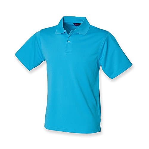 Image of Henbury Coolplus Polo Shirt : Color - Turquoise : Size - L