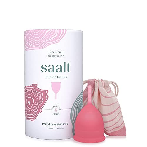 Image of Saalt Menstrual Cup - Premium Design - Most Comfortable Period Cup - #1 Active Cup - Wear for 12 Hours - Soft, Flexible, Reusable Medical-Grade Silicone (Small, Himalayan Pink)