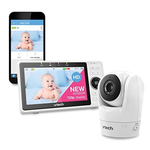 Image of VTech VM901 Smart Wi-Fi Baby Monitor with Upgraded 5-inch 720p Display,Remote Pan Tilt Zoom,1080p HD Camera,Built-in Wide Angle Lens,HD Night Vision,2-way talk,Mobile Connect, iOS/Android Compatible