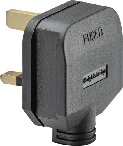 Image of Knightsbridge 13A Heavy Duty Rubber Plug Top (Screw Cord Grip) - Black