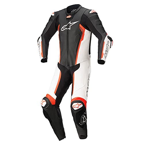 Image of Alpinestars Missile V2 One Piece Motorcycle Leather Suit, black/white/red, 58