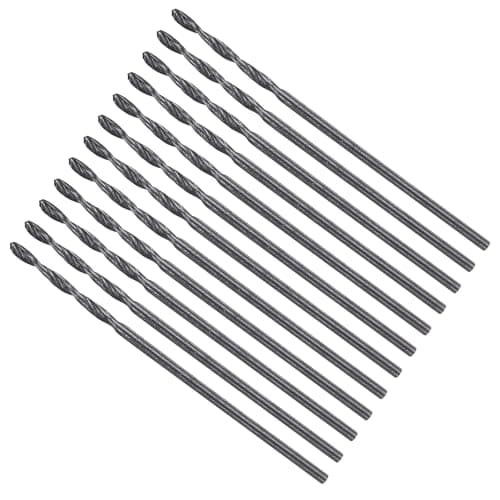 Image of METALLIXITY Drill Bit (0.4mm) 12Pcs, 4241 High-Speed Steel Straight Shank Nitriding Black 118° for Wood Plastic Iron Copper Aluminum Low Soft Metal