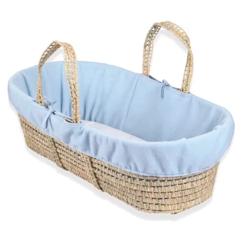 Image of Clair de Lune Fleece Liner/Dressing for Moses/Wicker Basket (Blue)