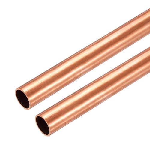 Image of sourcing map Copper Round Tube, 15mm OD x 0.5mm Wall Thickness x 300mm(11.8") Length Pure Copper Tube Seamless Metal Straight Pipe Tubing for DIY Crafts Industry Construction(Pack of 2)