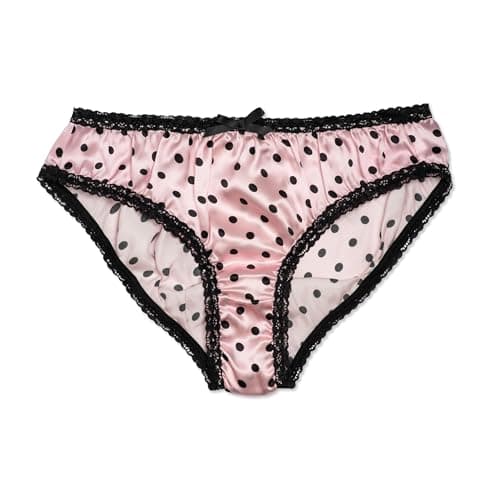 Image of VeraBliss 100% Silk Knickers for Women - Natural Breathable Womens Underwear, Floral Pattern Bikini Briefs with Lace Trim, Soft Lightweight Ladies Knickers (Non-Satin), (L-UK14/16, Pink)