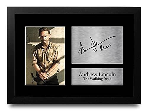 Image of HWC Trading FR Andrew Lincoln Gift A4 Printed Autograph FRAMED The Walking Dead Gifts Print Photo Picture Display
