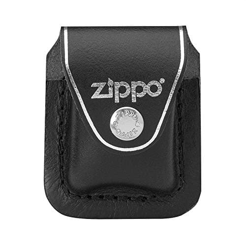 Image of Zippo Lighter Pouch with Clip - Genuine Leather - Protection & Security - Adaptable to 5cm Belts - Holds all Zippo Windproof Lighters - Made in USA - Black