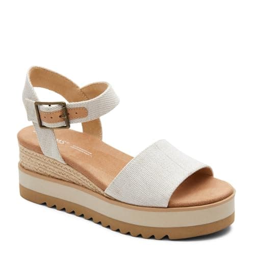 Image of TOMS Women's Diana Sandal, Natural Wide Width Yarn Dye, 7.5
