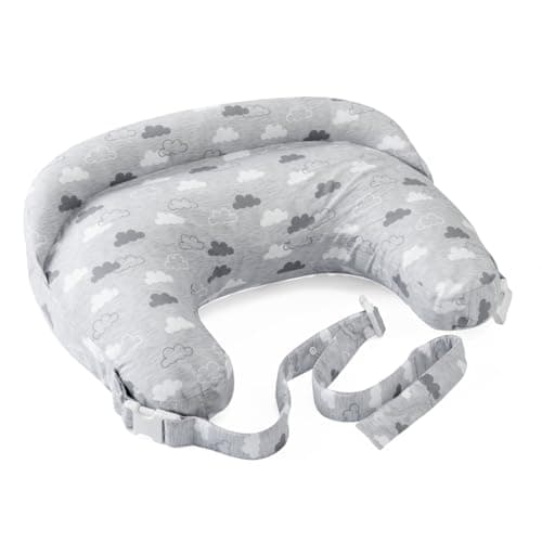 Image of Boppy Deluxe Nursing Pillow, Breast and Bottle Feeding Support, Ergonomic Shape to Support with Mother and Baby, Full Padding, Removable and Machine Washable, 0M +