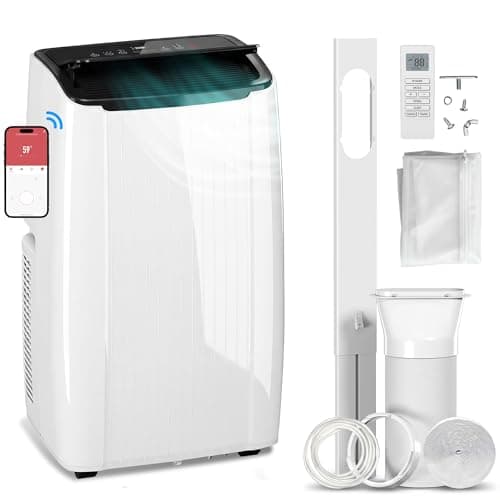 Image of HOMCOM Portable Air Conditioner 12000 BTU, 5-in-1 Air Conditioning Unit with WiFi & Voice Control, Cool, Heat, Dehumidifier, Fan, Sleep, Window Kit & Sealing Cloth, 24H Timer, for Room up to 35 m²
