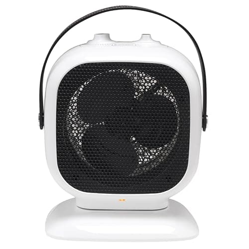 Image of Dimplex Q3TSO QubeFan 2-in-1 3kW Oscillating Fan Heater and Cooling Fan with Thermostat, 2 Heat Modes, Cool Blow, Easy To Use Controls, Leather Handle, Safety Cut Out and Overheat Protection, White