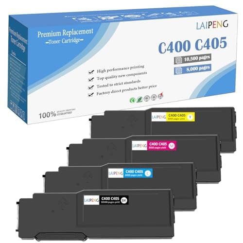 Image of LAIPENG C400 C405 Compatible Toner Cartridge for Xerox VersaLink C400 C400v C400n C400dn MFP C405 C405n C405dn Laser Printer Extra High Yield 10500 pages for Black 8000 for Cyan Magenta Yellow Ink