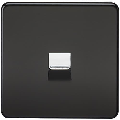 Image of Knightsbridge SF7300MB Screwless Telephone Master Socket, Matt Black