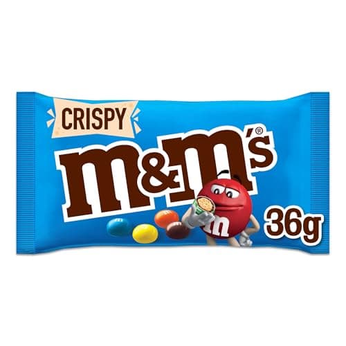 Image of M&M'S Crispy Bulk Box, Milk Chocolate Gifts & Movie Night Snacks, 24 Packs of 36 g