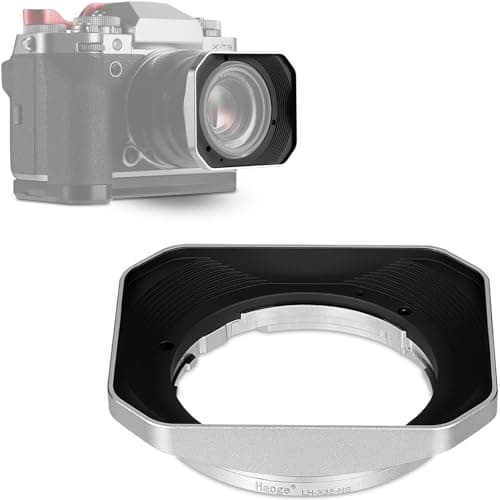 Image of Haoge Squaret Metal Lens Hood for Fujifilm XF 23mm F2 R WR,XF 35mm F2 R WR, XC 35mm F2 Lenses,XC35mm Bayonet Hood Shade, Replaces Fuji LH-XF35-2 Silver