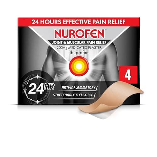 Image of Nurofen 200mg Pain Patches - 4 Pack For Knee, Period, Muscle, Bone & Joint Discomfort, Ibuprofen 24H Relief Solution