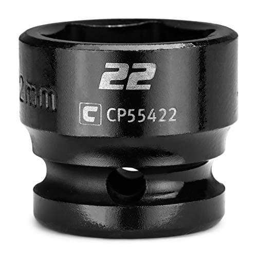 Image of Capri Tools 22 mm Stubby Impact Socket, 1/2 in. Drive, 6-Point, Metric (CP55422)