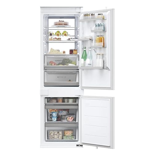 Image of Haier Integrated Fridge Freezer, C Rated, Total No Frost, 268L Total Capacity, White, 177x54x55cm - HBW7518CTK