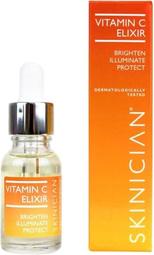 Image of SKINICIAN Vitamin C Elixir 15ml - Anti Wrinkle & Brightening Face Serum with Avocado Oil - Collagen-Boosting Vitamin C Serum for Radiant, Plump Skin - Reduces Age Spots & Fine Lines