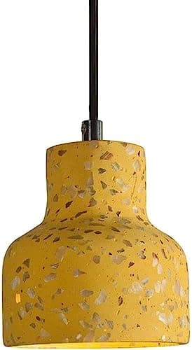 Image of Creative Terrazzo Shade Mini Cement Pendant Lamp - Elegant Small Restaurant Lighting, Industrial Ceiling Lamp for Kitchen Island, Cafe, Bar, Chaner Lighting with E27 Base