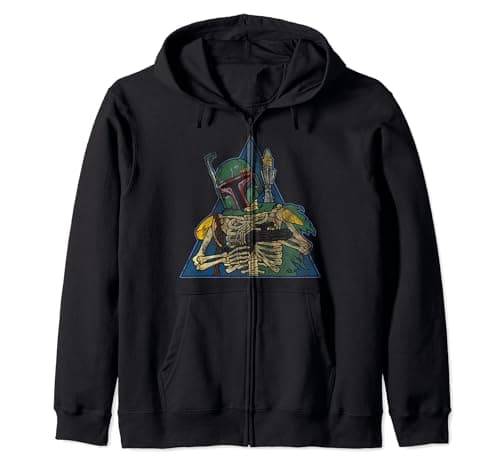 Image of Star Wars Boba Fett Skeleton Blaster Ready Zip Hoodie