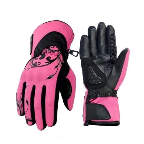 Image of Speed MaxX Ladies Waterproof Hard Knuckle Pink & Black Women’s Softshell & Leather Motorbike/Motorcycle/Motocross Thermal Gloves (S)