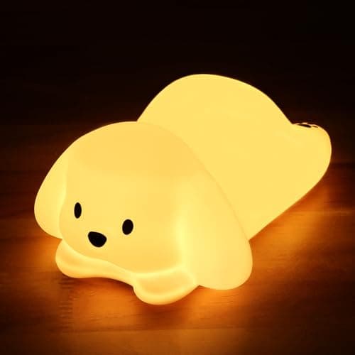 Image of ZKLiLi Cute Dog Night Light, Children's Puppy Silicone LED Night Light, Rechargeable Cute Kawaii Puppy Night Light for Baby Girls