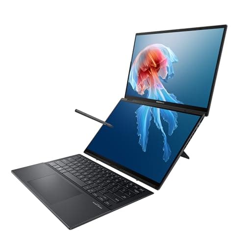 Image of ASUS Zenbook Duo Laptop, Dual 14” OLED WUXGA Touch Display, Intel Evo Certified, Intel Core Ultra 7 CPU, Intel Arc Graphics, 16GB RAM, 1TB SSD, Windows 11,UX8406MA-DS76T, Inkwell Gray