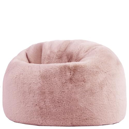 Image of icon Kingston Faux Fur Fluffy Kids Bean Bag, Rose Pink, Fluffy Kids Bean Bag Chair with Filling Included for Girls and Boys, Childrens Chair, Beanbags for Children, Playroom Décor, Bedroom Accessories