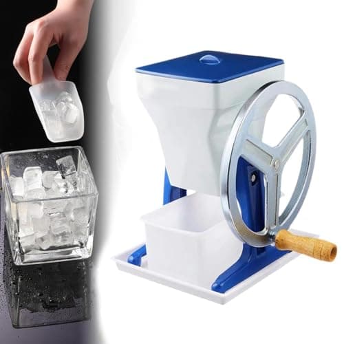 Image of Manual Ice Crusher with Stainless Steel Blades for Fine Ice Chipping, Ideal for Snow Cones, Cocktails and Kitchen Use