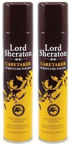 Image of Lord Sheraton Caretaker Furniture Polish Aerosol Nourishes & Protects 300ml x2