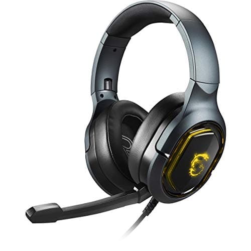 Image of MSI Immerse GH50 7.1 Surround Sound RGB Mystic Light Metal Construction Foldable Headband Design Gaming Headset, Large