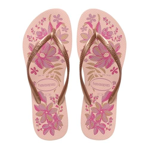 Image of Havaianas Slim Organic Women FlipFlop Pink/Gold 4.5/5 UK