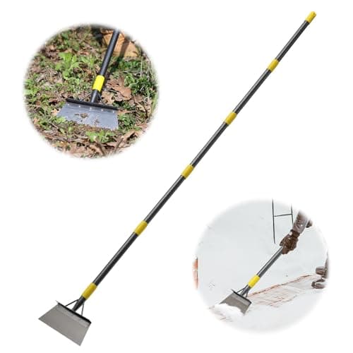 Image of Harrms Cleaning Shovel, Multifunctional Garden Scraper Heavy Duty, Moss Remover Tool with Adjustable Long Handle 163cm, Large Flat Blade for Weeding, Scraping, Ice Removal