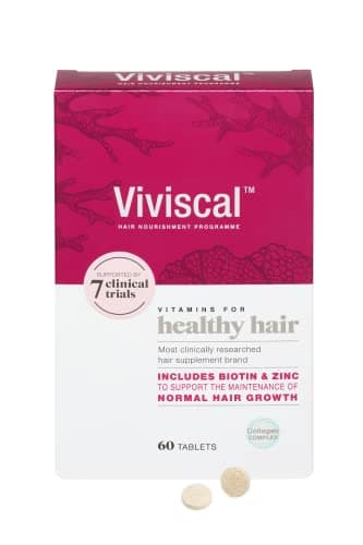 Image of Viviscal Hair Growth Supplement for Women, 60 Tablets, with Biotin, Zinc & Marine Protein Complex AminoMar C, Supports Healthy Hair Growth, 1 month supply