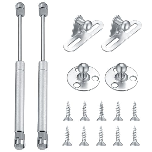 Image of 2 Pcs Gas Lift Strut Kit, Spring Stay Support, 100N/10KG Kitchen Cupboard Wardrobe Cabinet Door Soft Close Damper Hinge Flap Fittings