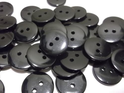 Image of 60 x Black Round Resin 18mm Sewing Buttons. for Cardmaking, Scrapbooking and Other Crafts Making