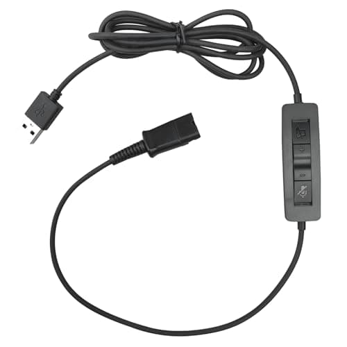 Image of USB to QD Headset Adapter Cable Compatible with Plantronics Quick Disconnect Wired Headset with Volume Control and Mute Mic/Speaker for Computer Laptop PC Desktop Mac UC Skype Lync Softphone Linux