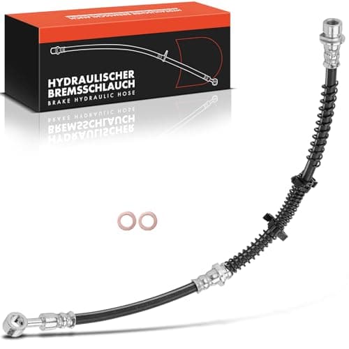 Image of Frankberg 1x Brake Hose Hydraulic Front Left or Right Compatible with Freelander L314 LN 1.8L-2.5L 1998-2006 R.a.n.g.e R.o.v.e.r III L322 LM 3.0L-5.0L 2002-2012 Replace# SHB000580