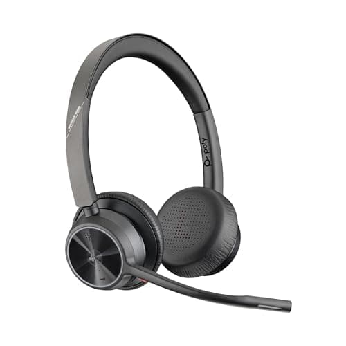 Image of HP Poly Voyager 4320 UC Wireless Headset - Noise-Canceling Boom Mic - Connect to PC via USB-C to USB-A Adapter, Cell Phone via Bluetooth - Microsoft Teams certified
