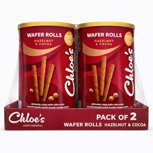 Image of Wafer Rolls Chloe's Hazelnut & Cocoa Chocolate Crisp Smooth Crème Packs 2 x 400g