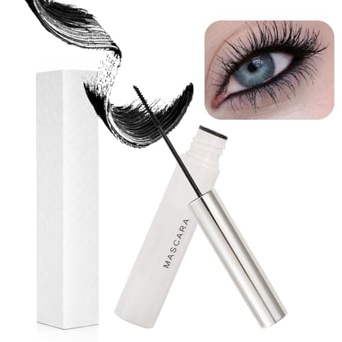 Image of Waterproof Mascara Black - 4D Fiber Lash Primer & Extra Long Thick Voluminous Eyelashes - Smudge-Proof Silk Formula, Non-Clumping, Easy Application for Contact Lens Wearers (Black)