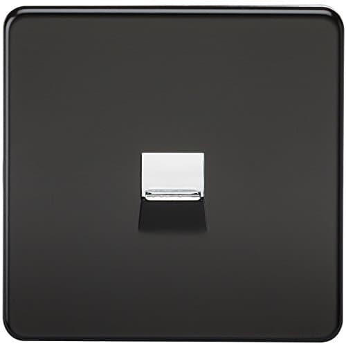 Image of Knightsbridge SF7400MB Screwless Telephone Extension Socket, Matt Black