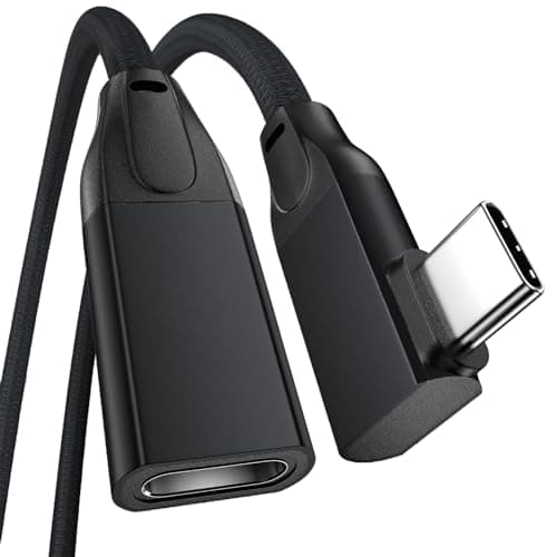 Image of UseBean 240W USB C Extension Cable 1.8M, Right Angle USB C 3.2 Male to Female Cable, 4K Video 20Gbps PD Fast Charging, Type C Extender, for PSVR2/USBC Hub/MacBook/iPad/Magsafe Charger/iPhone 16 15